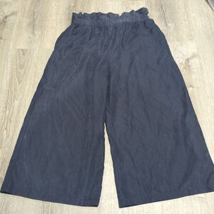 Gianna Bianni Women's Gray Wide Leg‎ Gaucho Pants With Elastic Waist Size Large